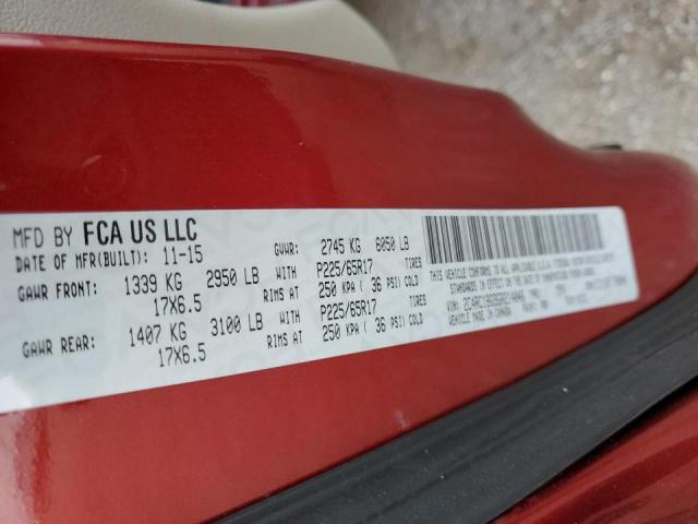 2C4RC1BG9GR214046 - 2016 CHRYSLER TOWN & COU TOURING 勃艮第红 照片 14