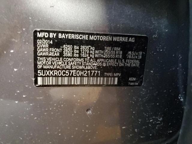 5UXKR0C57E0H21771 - 2014 BMW X5 XDRIVE35I GRAY photo 12