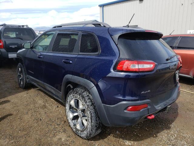 1C4PJMBS5EW211023 - 2014 JEEP CHEROKEE TRAILHAWK BLUE photo 3