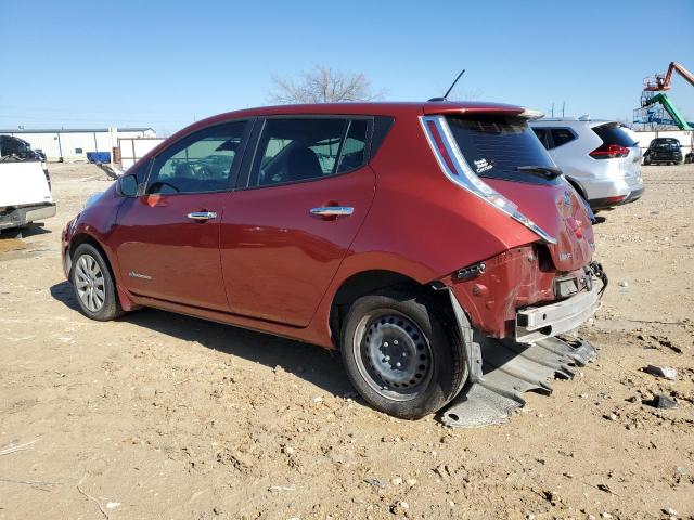 1N4AZ0CP2FC312434 - 2015 NISSAN LEAF S RED photo 2