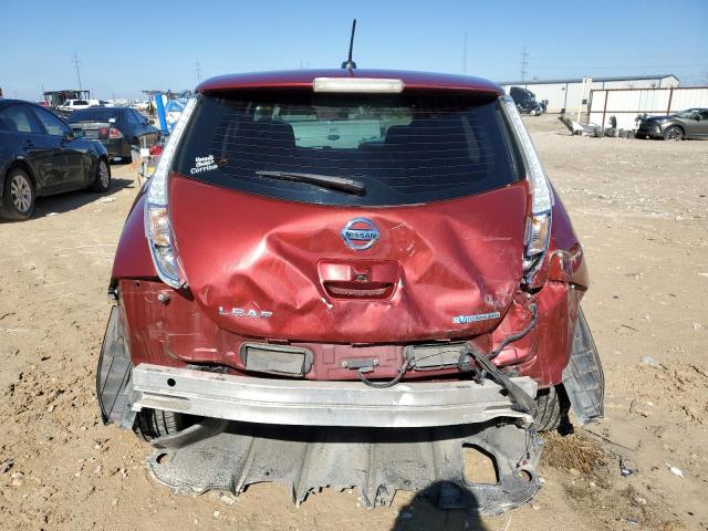 1N4AZ0CP2FC312434 - 2015 NISSAN LEAF S RED photo 6