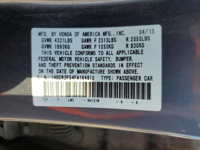 1HGCR2F54FA164910 - 2015 HONDA ACCORD SPORT CHARCOAL photo 12