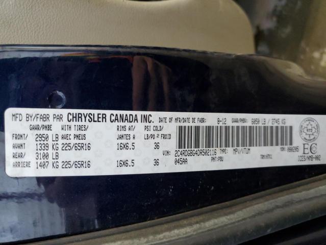 2C4RDGBG4DR502116 - 2013 DODGE GRAND CARA BLUE photo 13