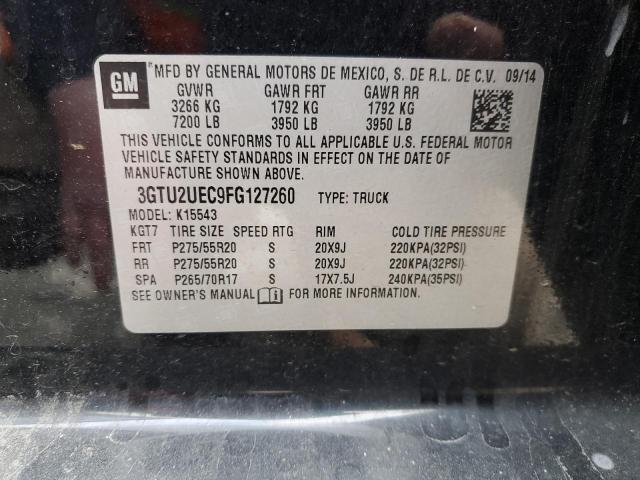 3GTU2UEC9FG127260 - 2015 GMC SIERRA K1500 SLE BLACK photo 12