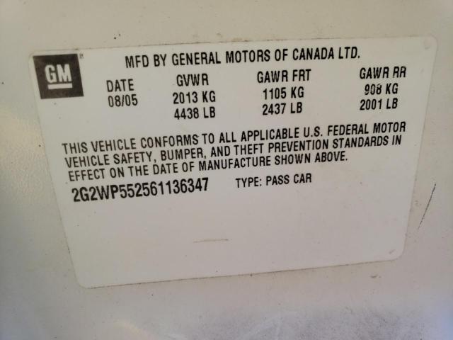 2G2WP552561136347 - 2006 PONTIAC GRAND PRIX 白色 照片 13