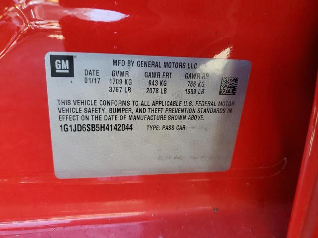 1G1JD6SB5H4142044 - 2017 CHEVROLET SONIC LT 红色 照片 13