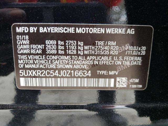 5UXKR2C54J0Z16634 - 2018 BMW X5 SDRIVE35I BLACK photo 13