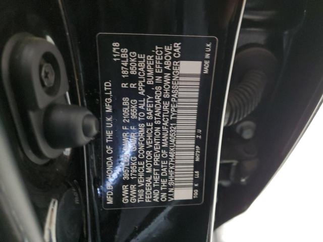 SHHFK7H46KU405321 - 2019 HONDA CIVIC SPORT 黑色 照片 12