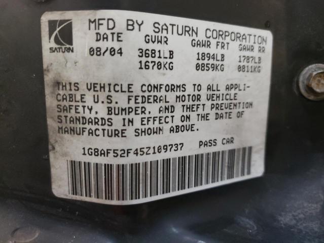 1G8AJ52F84Z174281 - 2004 SATURN ION LEVEL 2 黑色 照片 12