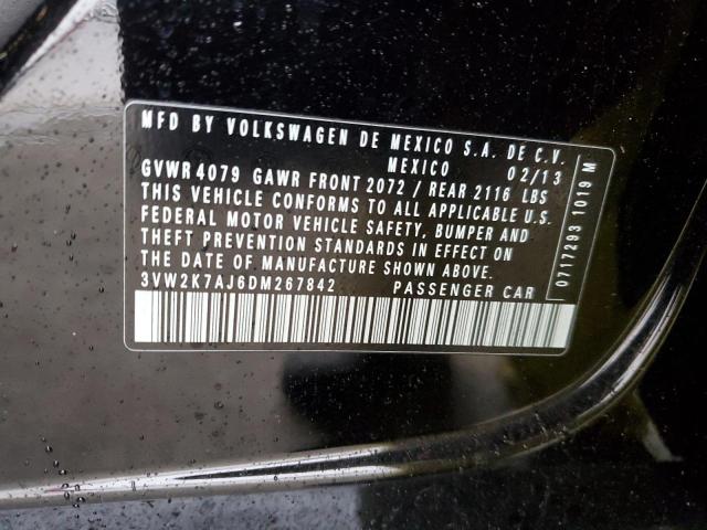 3VW2K7AJ6DM267842 - 2013 VOLKSWAGEN JETTA BASE BLACK photo 13