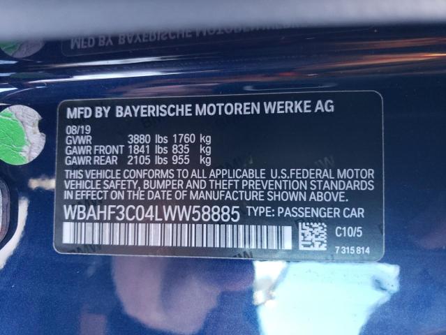 WBAHF3C04LWW58885 - 2020 BMW Z4 SDRIVE30I BLUE photo 12