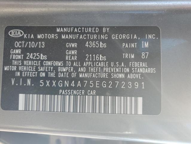 5XXGN4A75EG272391 - 2014 KIA OPTIMA EX SILVER photo 12