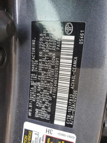 4T1BE46K49U297091 - 2009 TOYOTA CAMRY BASE CHARCOAL photo 13