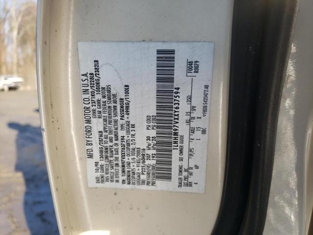 1LNHM97VXXY637594 - 1999 LINCOLN CONTINENTA CREAM photo 12