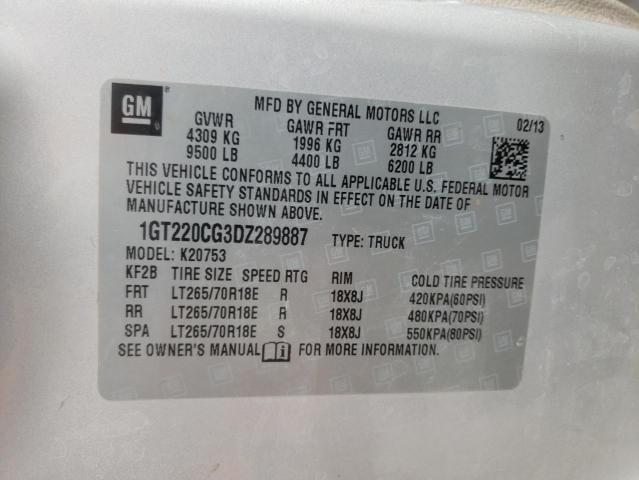 1GT220CG3DZ289887 - 2013 GMC SIERRA K2500 SLE SILVER photo 13