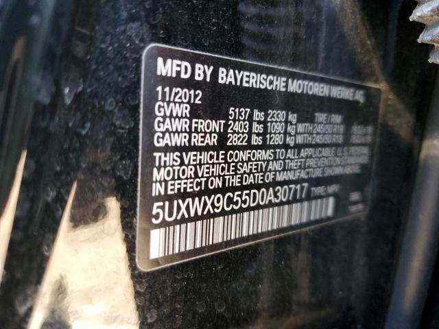 5UXWX9C55D0A30717 - 2013 BMW X3 XDRIVE28I BLACK photo 12