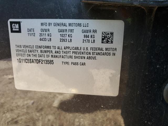 1G11C5SA7DF213585 - 2013 CHEVROLET MALIBU 1LT GRAY photo 12