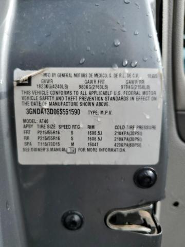 3GNDA13D06S551590 - 2006 CHEVROLET HHR LS 灰色 照片 12