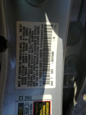 1HGFA16897L120870 - 2007 HONDA CIVIC EX SILVER photo 12