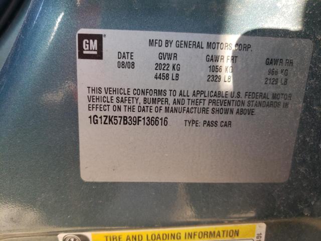 1G1ZK57B39F136616 - 2009 CHEVROLET MALIBU LTZ Көк фото 12