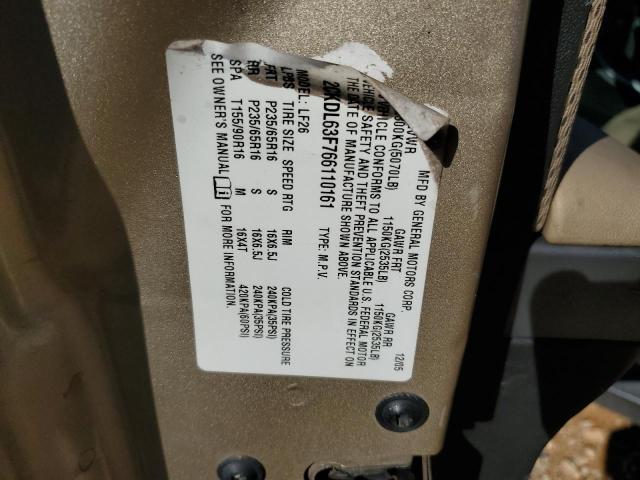 2CKDL63F766110161 - 2006 PONTIAC TORRENT GOLD photo 12