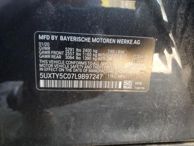 5UXTY5C07L9B97247 - 2020 BMW X3 XDRIVE30I GRAY photo 12