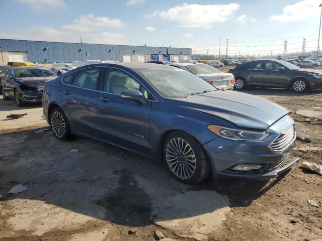 3FA6P0RU7JR250029 - 2018 FORD FUSION TITANIUM/PLATINUM HEV BLUE photo 4