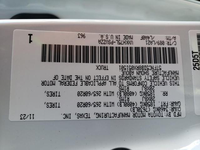 5TFNC5DB8RX051501 - 2024 TOYOTA TUNDRA CREWMAX PLATINUM 白色 照片 12