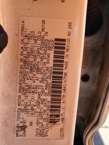 3TMJU4GN5CM128818 - 2012 TOYOTA TACOMA DOUBLE CAB PRERUNNER WHITE photo 12