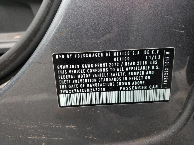 3VW2K7AJXEM242248 - 2014 VOLKSWAGEN JETTA BASE GRAY photo 12