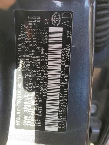 2T1BU4EE6DC994979 - 2013 TOYOTA COROLLA BASE 灰色 照片 12