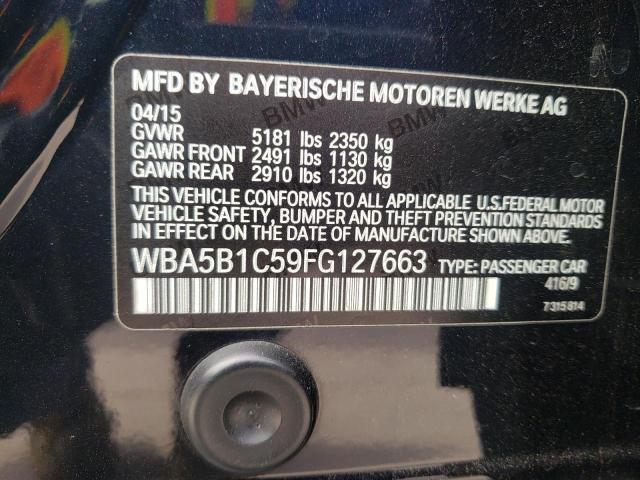 WBA5B1C59FG127663 - 2015 BMW 535 I BLACK photo 13