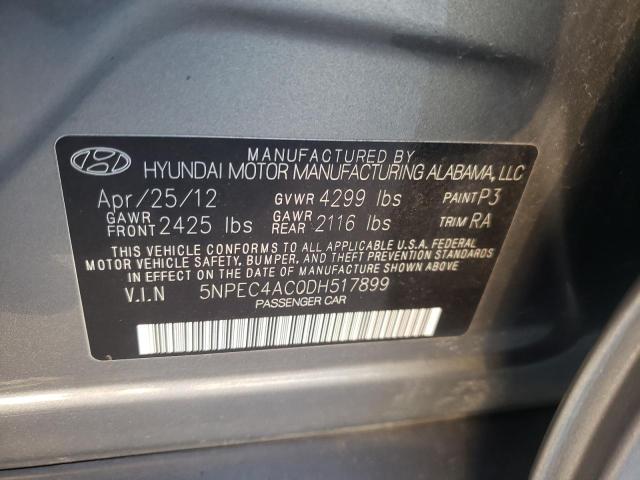 5NPEC4AC0DH517899 - 2013 HYUNDAI SONATA SE SILVER photo 12