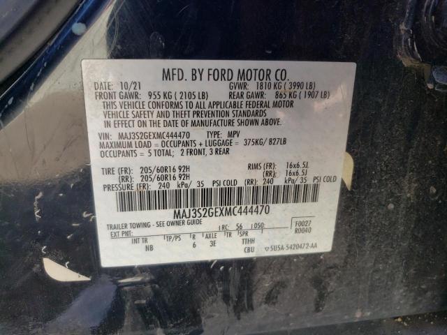 MAJ3S2GEXMC444470 - 2021 FORD ECOSPORT SE Schwarz Foto 12