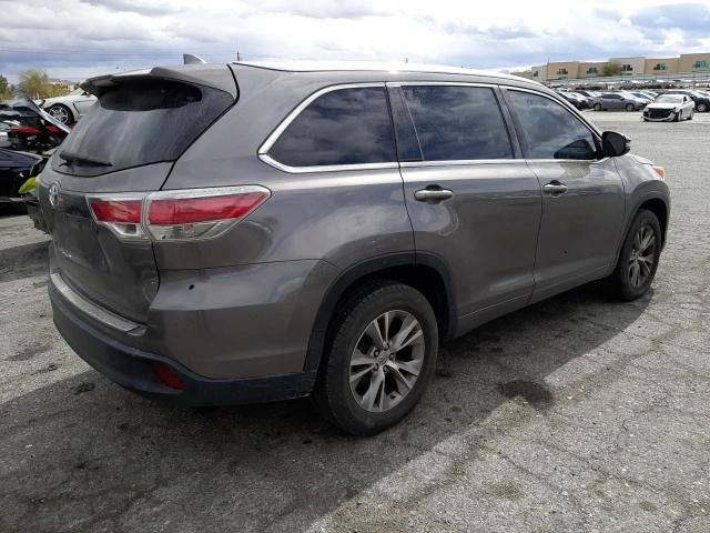 5TDKKRFH8ES037385 - 2014 TOYOTA HIGHLANDER XLE GRAY photo 3