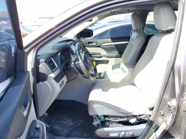5TDKKRFH8ES037385 - 2014 TOYOTA HIGHLANDER XLE GRAY photo 7