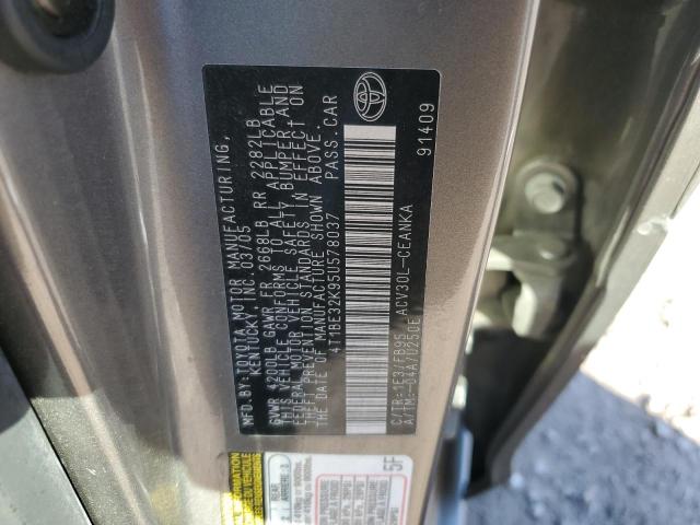 4T1BE32K95U578037 - 2005 TOYOTA CAMRY LE GRAY photo 12