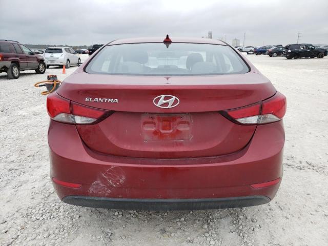 5NPDH4AE8GH663793 - 2016 HYUNDAI ELANTRA SE RED photo 6