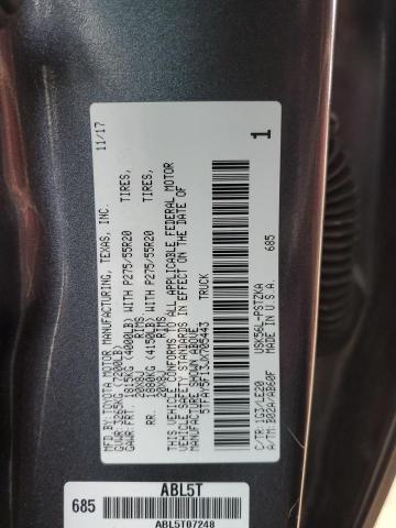 5TFAY5F13JX705443 - 2018 TOYOTA TUNDRA CREWMAX 1794 GRAY photo 13