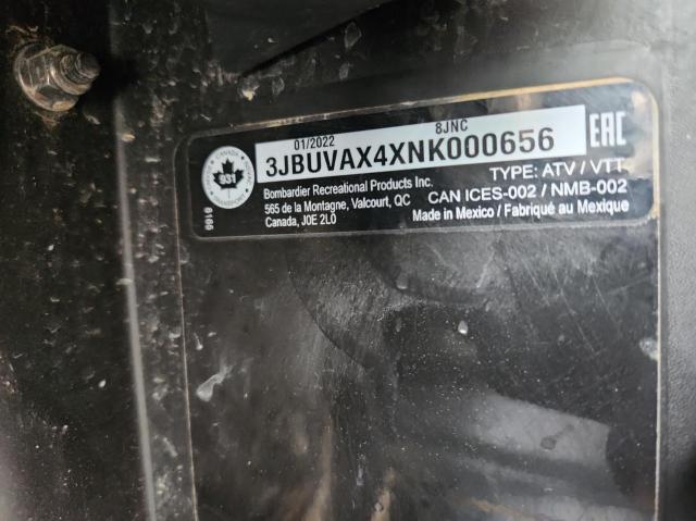 3JBUVAX4XNK000656 - 2022 CAN-AM DEFENDER LIMITED CAB HD10 CHARCOAL photo 10