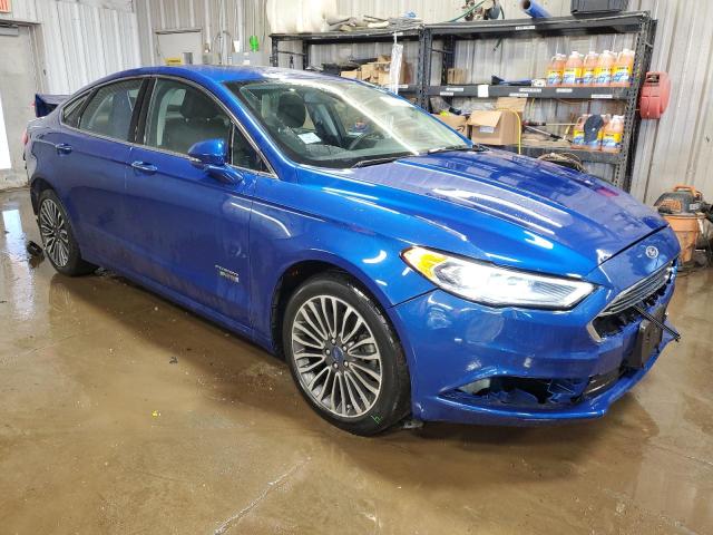 3FA6P0PU3JR107694 - 2018 FORD FUSION SE PHEV BLUE photo 4