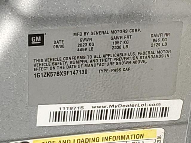 1G1ZK57BX9F147130 - 2009 CHEVROLET MALIBU LTZ SILVER photo 12