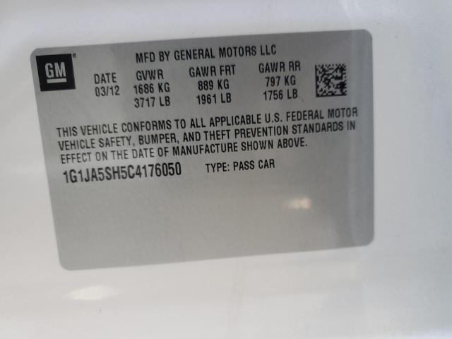 1G1JA5SH5C4176050 - 2012 CHEVROLET SONIC LS 白色 照片 13