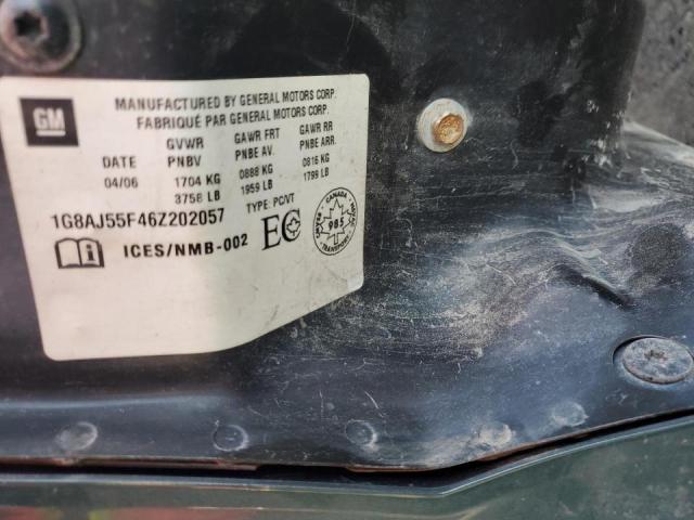 1G8AJ55F46Z202057 - 2006 SATURN ION LEVEL 2 TEAL photo 12