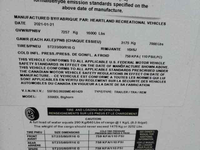 5SFBG3928ME461429 - 2021 HEARTLAND GATEWAY 双色 照片 10