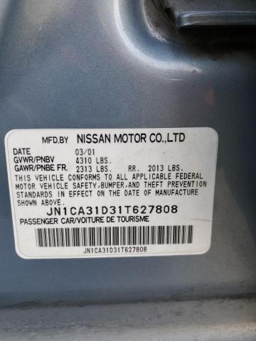 JN1CA31D31T627808 - 2001 NISSAN MAXIMA SE GXE BLUE photo 12