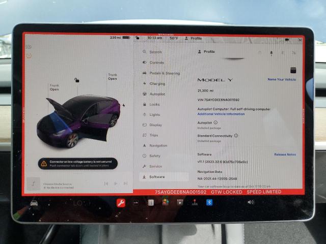 7SAYGDEE6NA001592 - 2022 TESLA MODEL Y BLUE photo 9