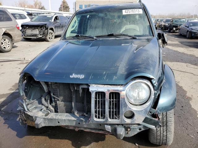 1J8GL58K76W157774 - 2006 JEEP LIBERTY LIMITED TEAL photo 5