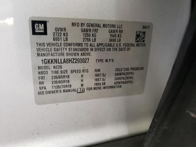 1GKKNLLA8HZ293027 - 2017 GMC ACADIA SLE SILVER photo 12