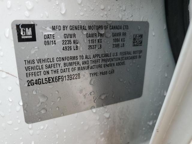 2G4GL5EX6F9139228 - 2015 BUICK REGAL 白色 照片 12